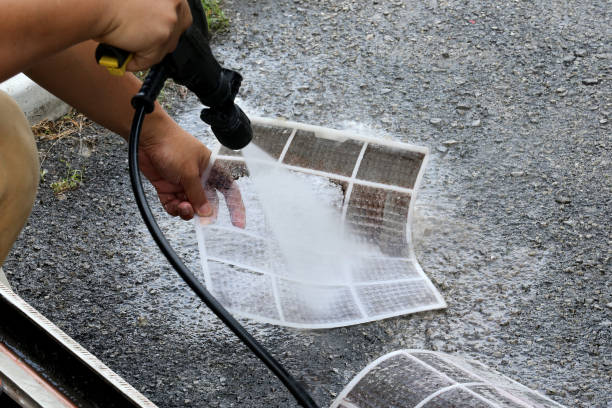limpieza filtros aire acondicionado con agua a presion